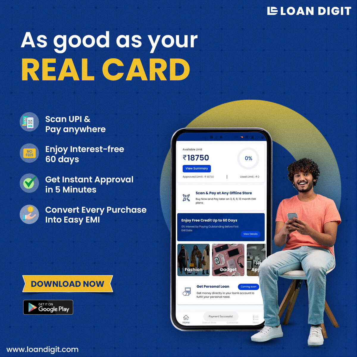LoanDigit UPI credit creative