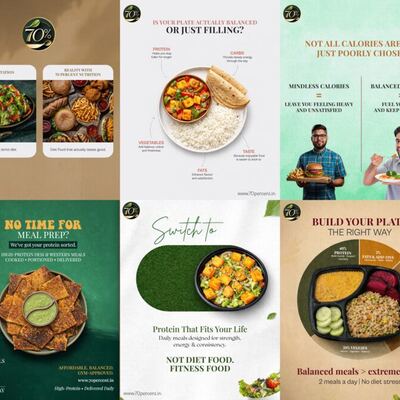 70 Percent Nutrition meal prep brand creatives